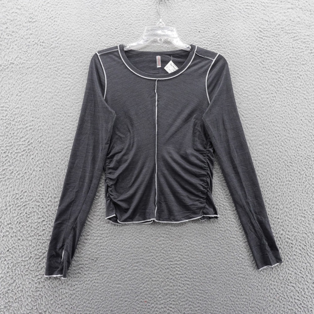 Free Movement Right On Run Long‎ Sleeve Tee Shirt Gray Womens Small